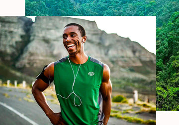 Healthy athlete smiling