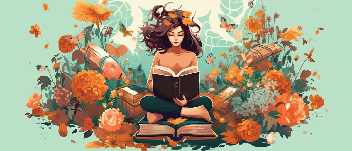 illustration of a girl full of natural wisdom discovering new ways to be healthy